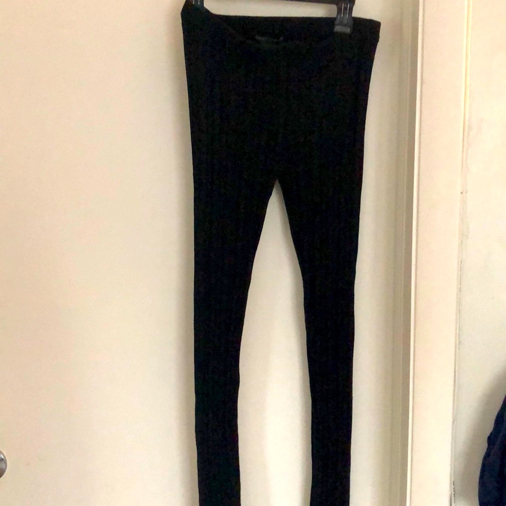 NWT Lucky brand stretch black ribbed sweater leggings